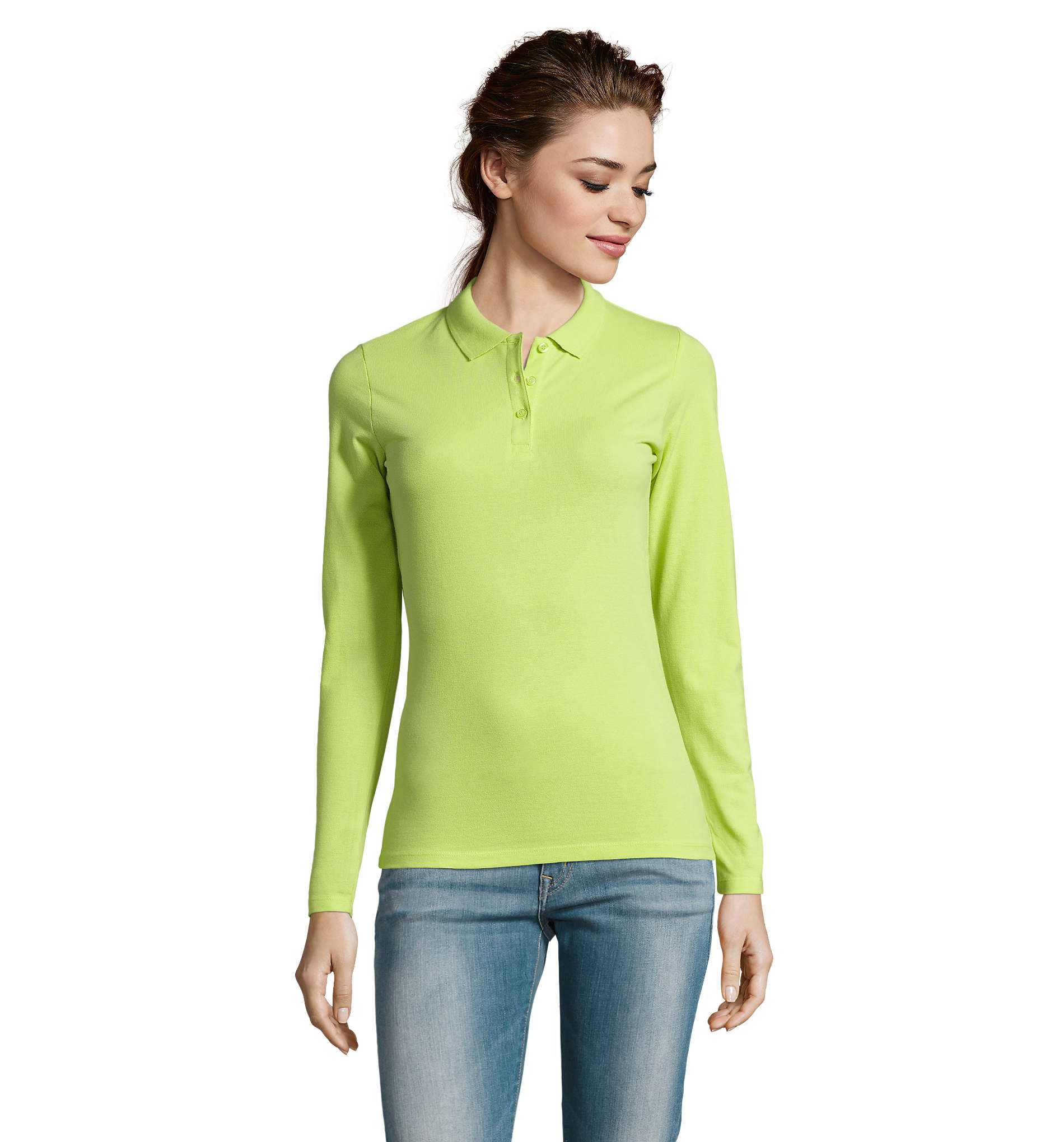 Polo femme personnalisable 180gr PERFECT WOMEN LSL Vert pomme